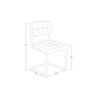 Chaise de salle à manger pied luge noir en velours côtelé (lot de 4) AMELIE - HELLIN