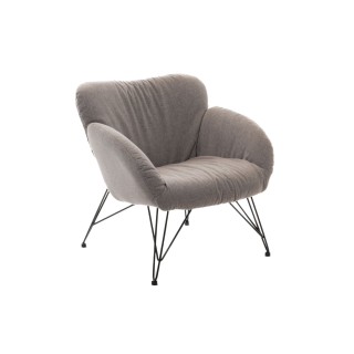 Fauteuil lounge en tissu et piétement en métal noir ATLANTIQUE - HELLIN