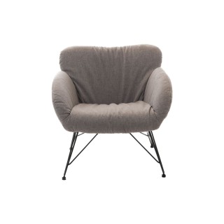 Fauteuil lounge en tissu et piétement en métal noir ATLANTIQUE - HELLIN