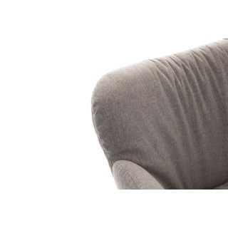 Fauteuil lounge en tissu et piétement en métal noir ATLANTIQUE - HELLIN