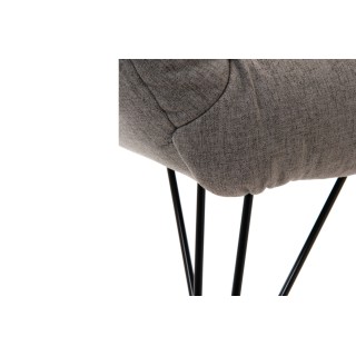 Fauteuil lounge en tissu et piétement en métal noir ATLANTIQUE - HELLIN