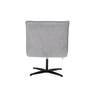 Fauteuil lounge pivotant en tissu gris clair avec pied central TANGER - HELLIN