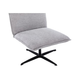 Fauteuil lounge pivotant en tissu gris clair avec pied central TANGER - HELLIN