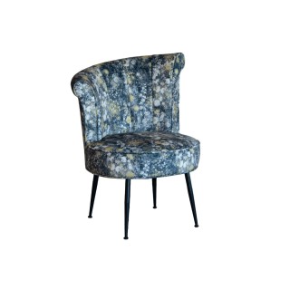 Fauteuil vintage en velours aux motifs floraux BAKER - HELLIN