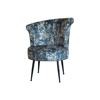 Fauteuil vintage en velours aux motifs floraux BAKER - HELLIN
