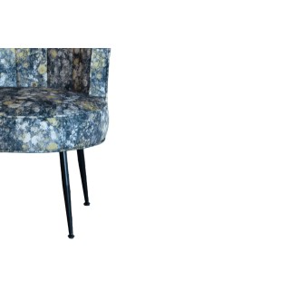 Fauteuil vintage en velours aux motifs floraux BAKER - HELLIN