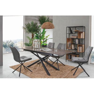 Table à manger rectangulaire extensible en céramique L160/220 SOLINE - HELLIN