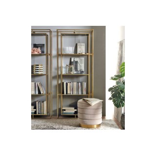 Bibliothèque contemporaine en métal doré et verre L68 LAURE - HELLIN