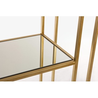 Bibliothèque contemporaine en métal doré et verre L68 LAURE - HELLIN