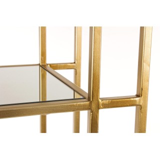 Bibliothèque contemporaine en métal doré et verre L68 LAURE - HELLIN