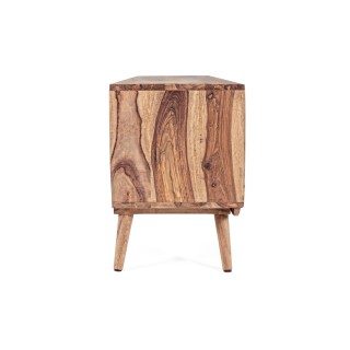 Meuble TV vintage en bois 2 portes + 2 niches LOCKE L145 - HELLIN