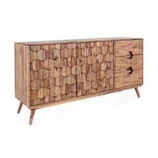 Buffet bas vintage en bois 2 portes et 3 tiroirs L145 LOCKE - HELLIN