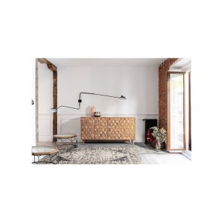 Buffet bas vintage en bois 4 portes L177 LOCKE - HELLIN