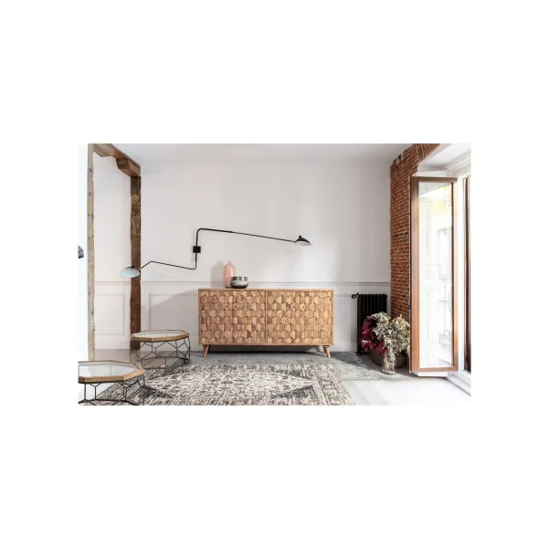 Buffet bas vintage en bois 4 portes L177 LOCKE - HELLIN