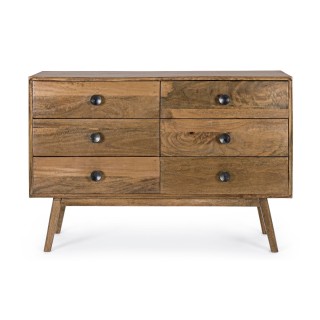 Commode en bois de manguier disposant de 6 tiroirs