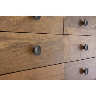 Commode en bois de manguier vintage 6 tiroirs L114 SANTOS - HELLIN
