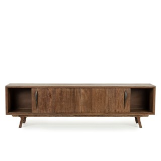 Meuble TV vintage en manguier 2 portes 3 tiroirs L200 SHEILA - HELLIN