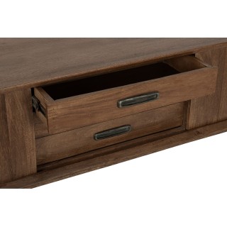 Meuble TV vintage en manguier 2 portes 3 tiroirs L200 SHEILA - HELLIN