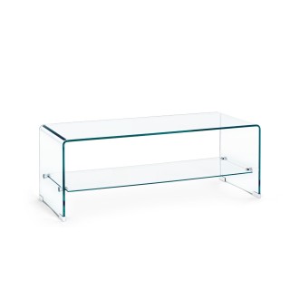Table basse rectangulaire en verre double plateau L100 IDORA - HELLIN