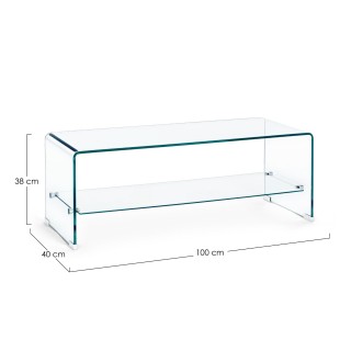 Table basse rectangulaire en verre double plateau L100 IDORA - HELLIN