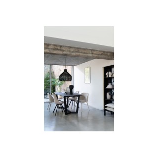 Chaises en tissu et métal noir – Lot de 2 RETRO | Hellin