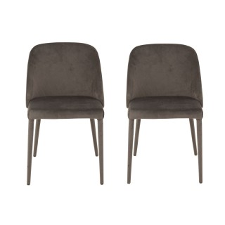 Chaises en tissu et métal noir – Lot de 2 RETRO | Hellin