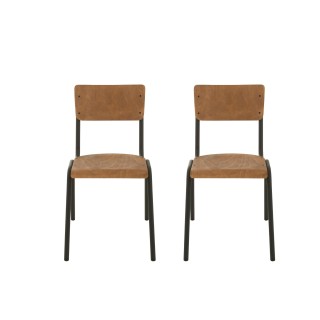 Chaise en bois et métal (lot de 2) CHARLEMAGNE - HELLIN