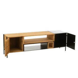 Meuble TV en bois et métal noir L160 - BINA Hellin