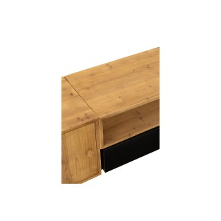 Meuble TV en bois et métal noir L160 - BINA Hellin