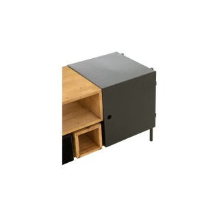 Meuble TV en bois et métal noir L160 - BINA Hellin