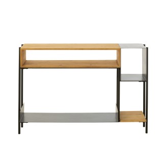 Console en bois et métal noir L120 - Hellin