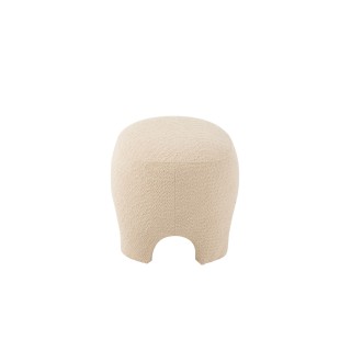 Pouf en tissu bouclette blanc - Hellin