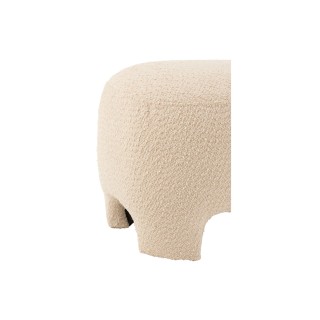 Pouf en tissu bouclette blanc - Hellin