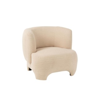 Fauteuil en tissu bouclette blanc - EDELWEISS Hellin