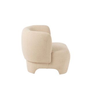 Fauteuil en tissu bouclette blanc - EDELWEISS Hellin