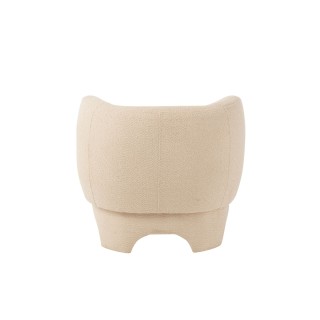 Fauteuil en tissu bouclette blanc - EDELWEISS Hellin