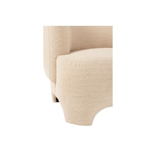 Fauteuil en tissu bouclette blanc - EDELWEISS Hellin