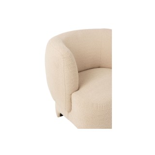 Fauteuil en tissu bouclette blanc - EDELWEISS Hellin