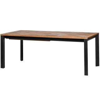 Table rectangulaire en bois de teck et piétement métal - HELLIN