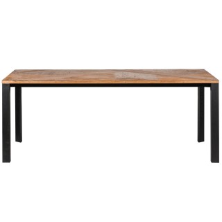 Table à manger L 200 en bois de teck et piétement métal - HELLIN
