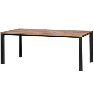 Table à manger L 200 en bois de teck et piétement métal - HELLIN