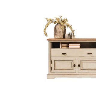 Meuble tv bas en bois blanc Capucine - Hellin