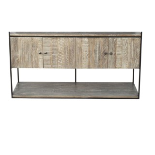 Meuble tv bibliothèque de style industriel : bois et métal - Hellin