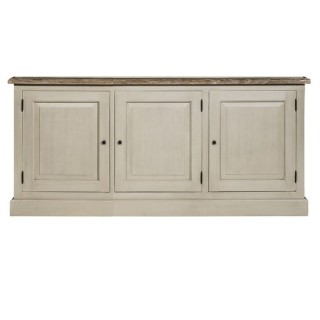 Vaisselier en bois et portes vitrées VILLAS pour une ambiance authentique et chaleureuse.