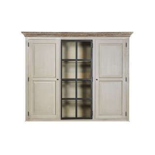 Vaisselier en bois et portes vitrées VILLAS pour une ambiance authentique et chaleureuse.