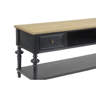 Meuble tv bas en bois / coloris noir ou blanc - Hellin