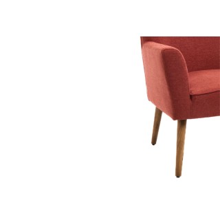 Fauteuil à accoudoirs en tissu uni et pieds en bois HERON - HELLIN