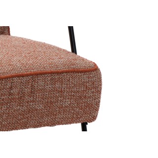 Fauteuil vintage en tissu chiné et pieds métal SINTRA - HELLIN