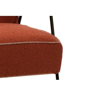 Fauteuil vintage en tissu uni et pieds métal SINTRA - HELLIN