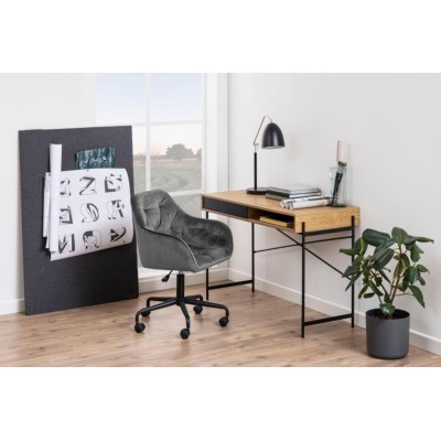 Bureau contemporain noir cendré avec rangement MAEL - HELLIN